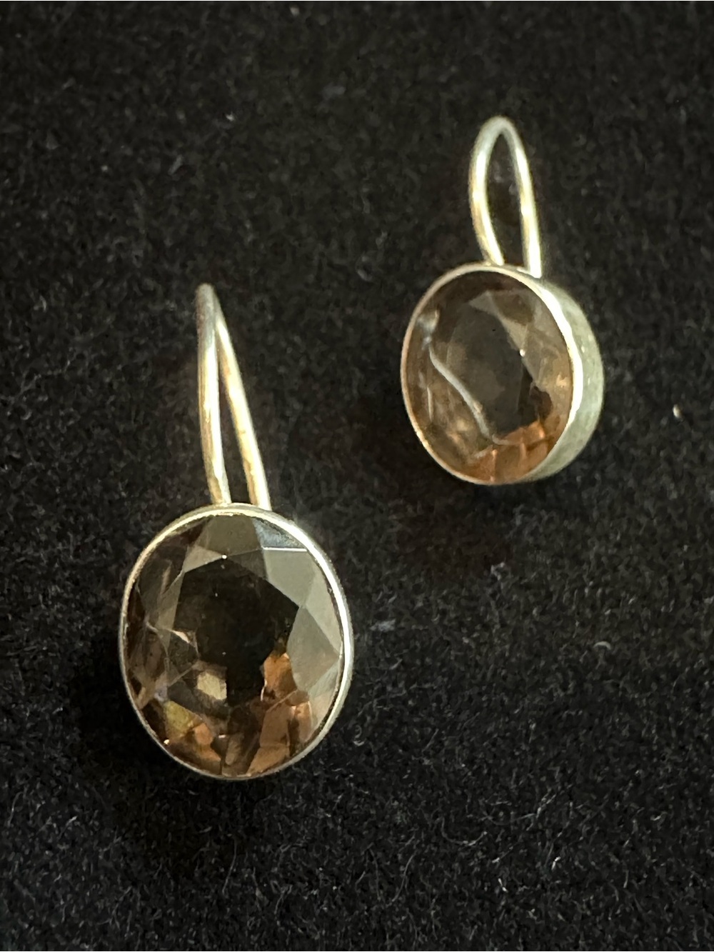 Sterling silver drop earrings with semiprecious stones